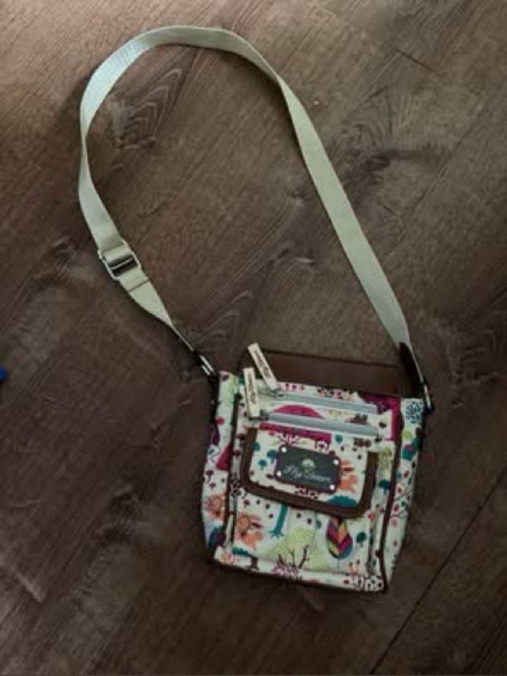 Lily Bloom Small Crossbody Bag in Cream with Multicolor Print